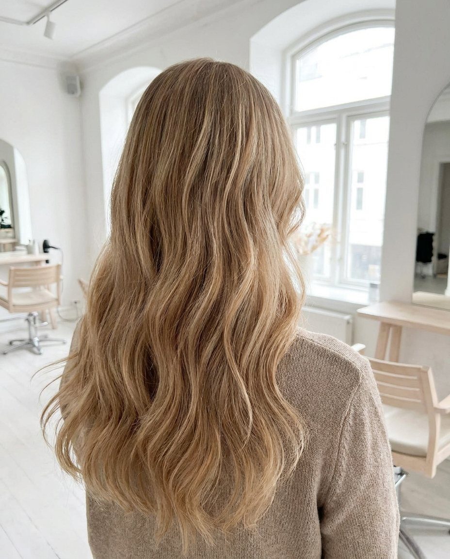 Lang haar met een natuurlijke balayage (voorbeeldbeeld)