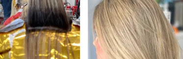Voor en na: van donker naar blond